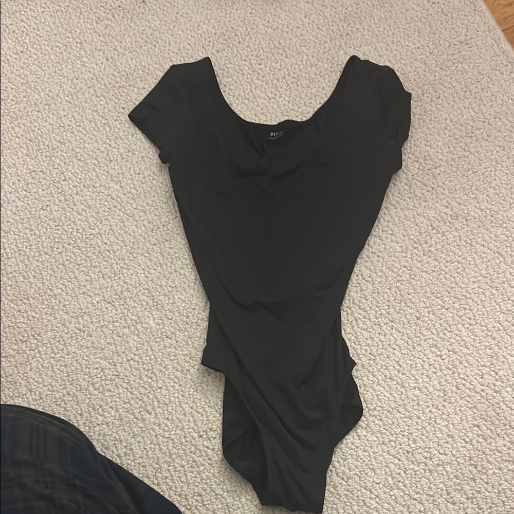 Black leotard with Scoop Neckline
